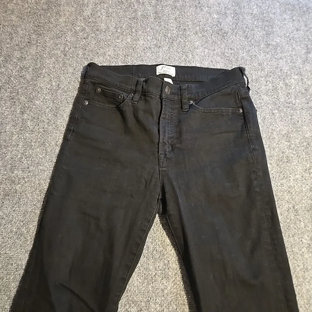 J. Crew Lookout High-Rise Skinny Jeans Womens 28 Black Ankle Zip Denim Stretchy